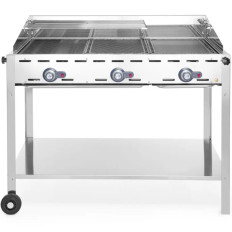 Gás grill "fogo verde" 3 montanhas 17.4kw com escudo e prateleira - Hendi 149591