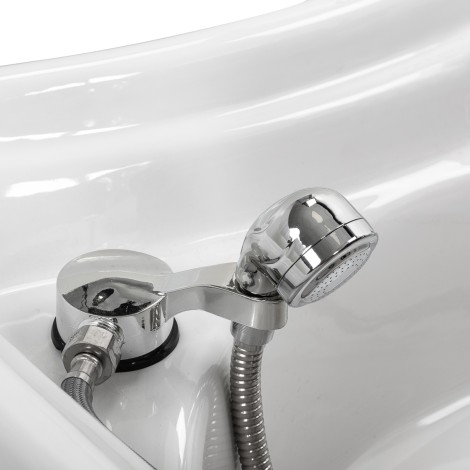 Lit de lavage Gabbiano Head Spa Bali blanc — gros plan poignée