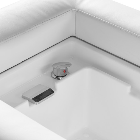 Lit de lavage Gabbiano Head Spa Bali blanc — gros plan commandes