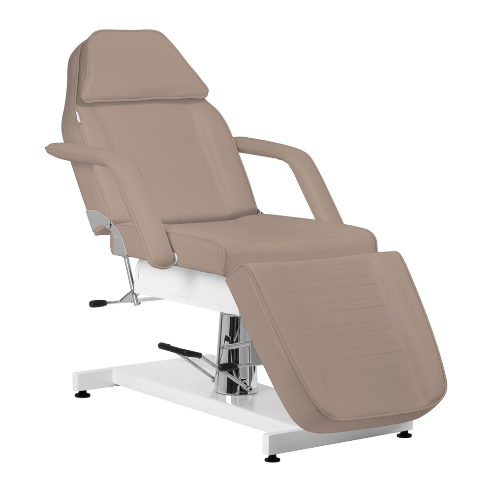 Sillon hydraulisk kosmetisk stol v2 210 modern brun — sidosida