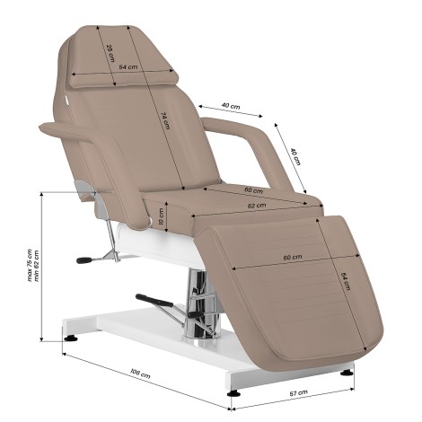 Sillon hydraulic cosmetic chair v2 210 modern brown — side view