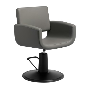 Fauteuil de coiffure Gabbiano Mataro gris — vue de face