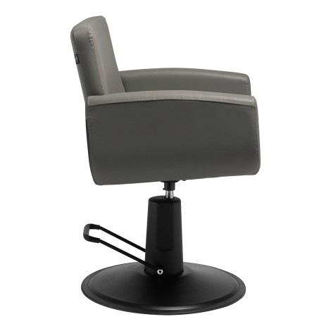 Sillón de peluquería Gabbiano Mataro gris — vista lateral