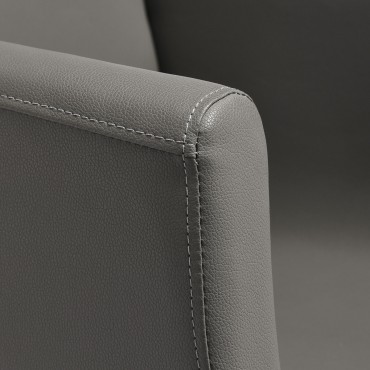 Gabbiano Mataro Friseurstuhl Grau — Detailaufnahme Armlehne