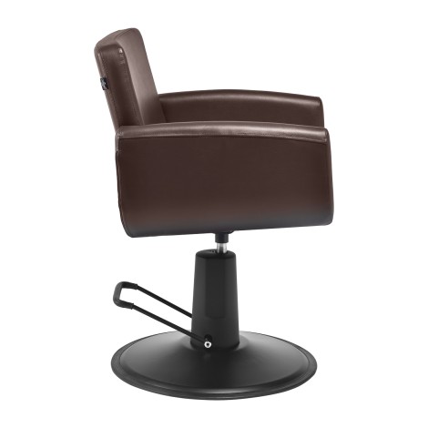 Gabbiano Mataro hairdressing chair brown — side view