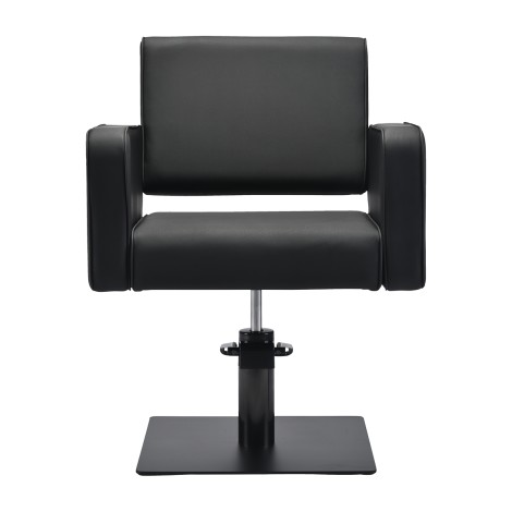 Gabbiano Bilbao hairdressing chair black — front view