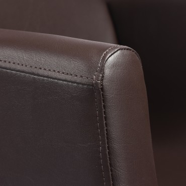 Gabbiano hairdressing wash unit Mataro Brown — close-up of the armrest