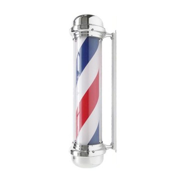 Plafón iluminado para barbería BB-02 plata grande — vista lateral