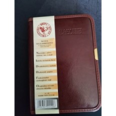 Adresownik. skorowidz  A-32 z logo rozmiar 18,8 x 13,5 cm kolor brązowy