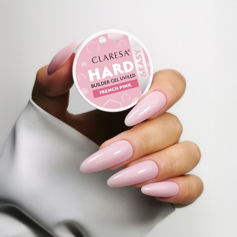 CLARESA HARD&EASY BUILDER GEL FRENCH PINK 45g — shown in use
