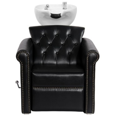 Unité de lavage cheveux Gabbiano Berlin Lux noire — vue de face