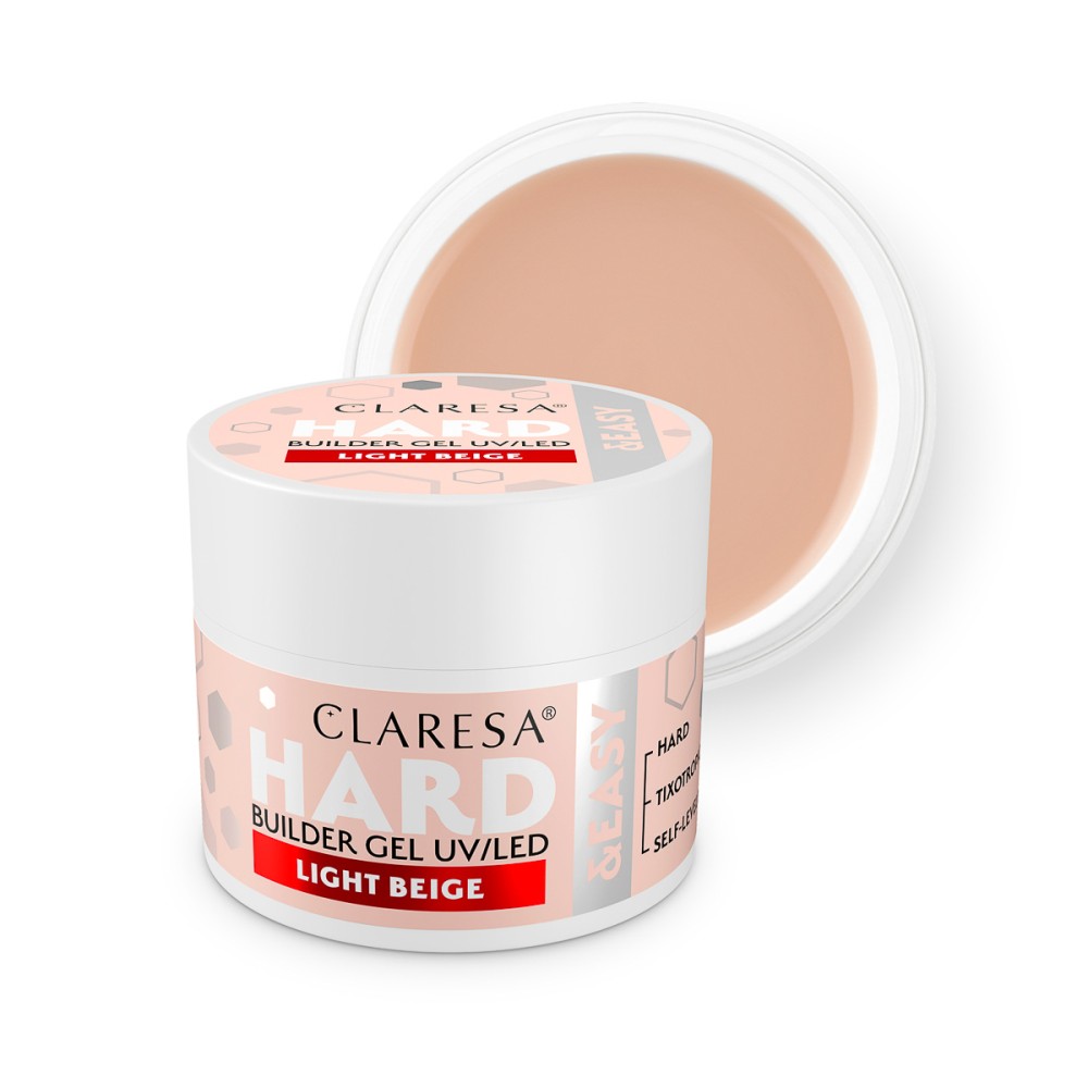 CLARESA HARD&EASY BUILDERSKI GEL SVETLO BEŽ 45g — skupaj prikazano