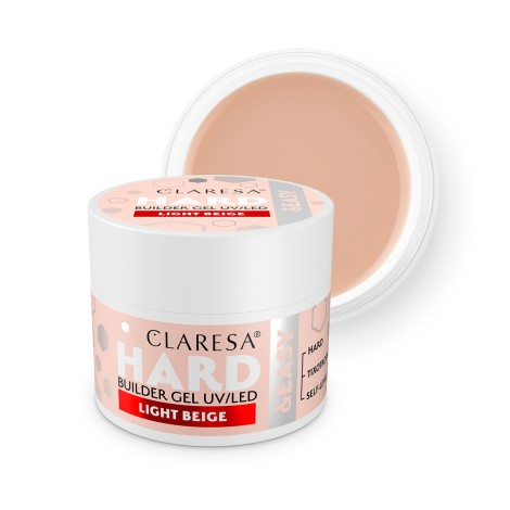 CLARESA HARD&EASY BUILDER GEL BEGE CLARO 45g — conjunto mostrado