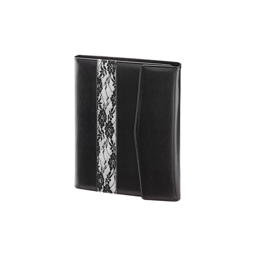 Notebook Notepad A4 Madrid Collection Black - Lace, Avtagbar Patron 2026 100 Props Office Line Cards