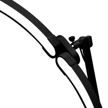 GLOW Wimpernbehandlungslampe schwarz — Detailaufnahme Armlehne