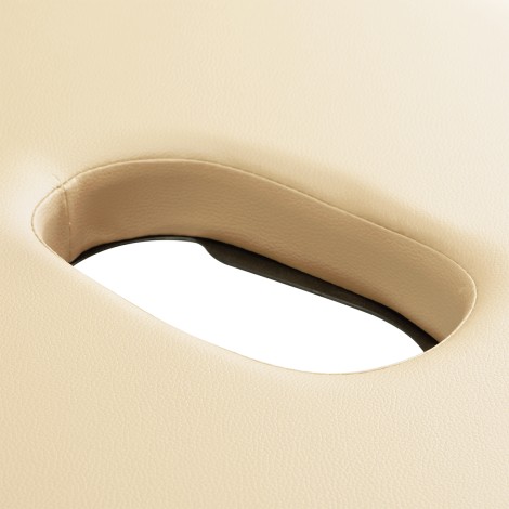 BALANCE αναδιπλούμενο τραπέζι μασάζ αλουμινίου 2 τμημάτων σε κρεμ απόχρωση — κοντινό κεφάλι