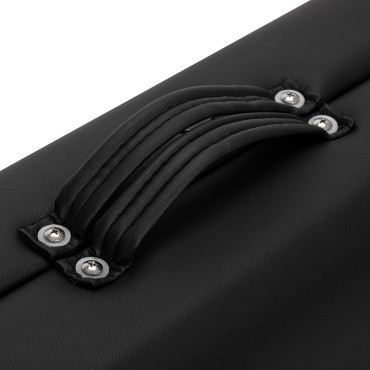 Table de massage pliante BALANCE aluminium 2 segments noire — gros plan poignée