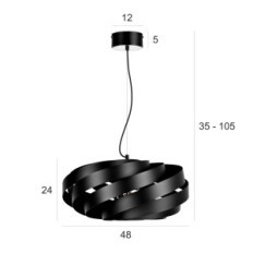 Bryza 2936 / Z-B-1 Black Hanging Lamp - Modern, 1xe27