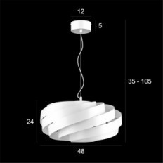 Bryza 2935 / Z-B-1 biela závesná lampa - moderná, 1xE27