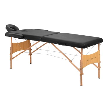 BALANCE drveni prijenosni masažni stol s dvije ploče, crni