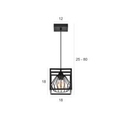 Horus basket Ceiling ceiling lamp black, 1xe27