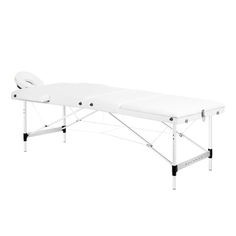 BALANCE Aluminium-Klapp-Massagetisch 3 Segmente weiß — Seitenansicht