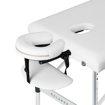 Lettino da massaggio pieghevole BALANCE in alluminio 3 segmenti bianco — vista laterale
