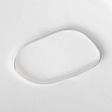 BALANCE aluminium folding massage table 3 segment white — close-up of the head