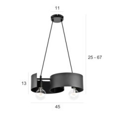 Twist moderní závěsné lampy 2706 / Z-B-2 černá LW2