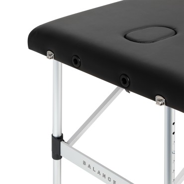 BALANCE aluminijska sklopiva masažna stolica s 3 segmenta crna — detaljni prikaz površine