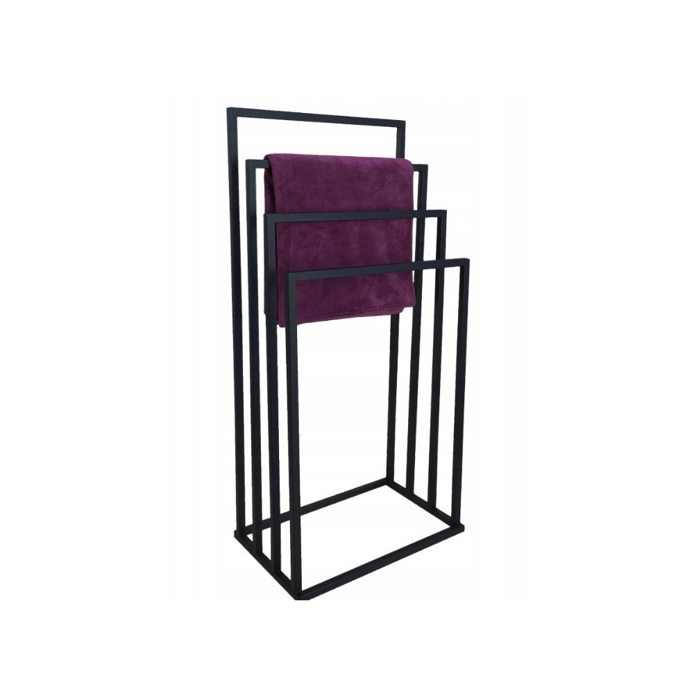 Cabide de Toalha de Suporte Moderno 4 Verão Metal Loft 006 / W-16-4W-94C Preto