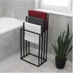 Moderne stativ håndklædehænger 4 Sommer Metal Loft 006 / W-16-4W-94C Sort