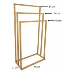 Modern stand towel hanger 3 Summer Metal Loft Gold 008 / W-16-3W-84Z