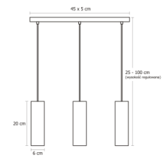 Modern Hanging Lamp Loft Roller 3L 05 / 3LC