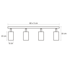 Modern Hanging Lamp Loft Tuba 4L 06 / 4LC