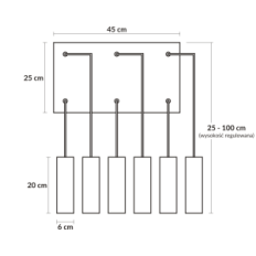 Modern Hanging Lamp Loft Roller 6P 05 / 6pc