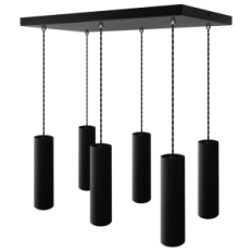 Lampada a sospensione moderna a rulli loft 6p 05 / 6pc