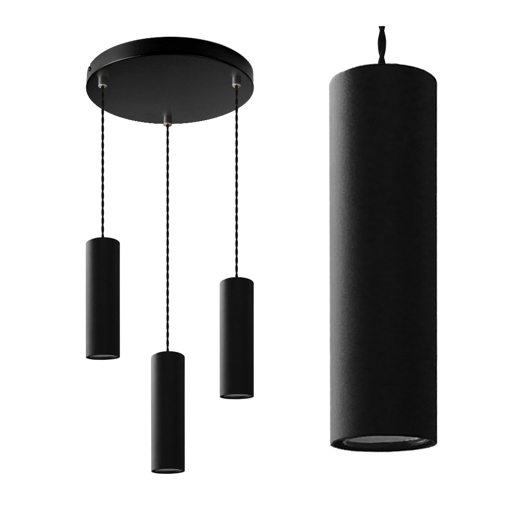Modern Hanging Lamp Loft Tuba 3p 05 / 3pc