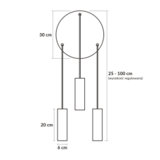 Lampada a sospensione moderna Loft Tuba 3P 05 / 3PC