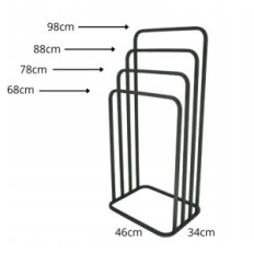 Moderne standhanddoek hanger 4 gras ronde afgeronde metalen loft zwart 018 / W-16-4W-98C