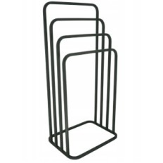 Moderný stojan uterák záves 4 tráva kruhové zaoblené kovové loft čierne 018 / W-16-4W-98c