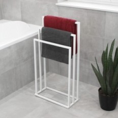 Modern stand towel hanger 3 Summer Metal Loft White 002 / W-16-3W-84B