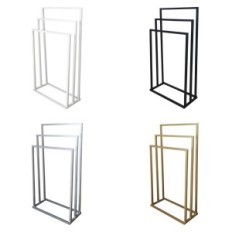 Modern stand towel hanger 3 Summer Metal Loft White 002 / W-16-3W-84B