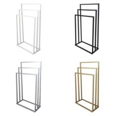 Modern stand towel hanger 3 Summer Metal Loft White 002 / W-16-3W-84B