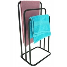 Moderne standhanddoek hanger 3 gras ronde afgeronde metalen loft zwart 017 / W-16-3W-88C