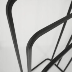 Modern Stand Handdukshängare 3 Gräs Rund Avrundad Metall Loft Black 017 / W-16-3W-88C