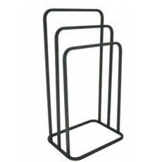 Moderne standhanddoek hanger 3 gras ronde afgeronde metalen loft zwart 017 / W-16-3W-88C