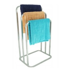 Modern stand Towel hanger 3 Summer rounded metal Loft Silver 023 / W-16-3W-88S