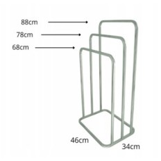 Moderne standhanddoek hanger 3 zomer afgerond metalen loft zilver 023 / W-16-3W-88S