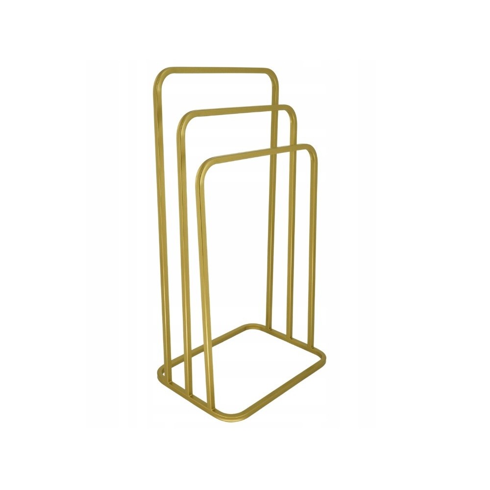 Modern Stand Handdukshängare 3 Mark Avrundad Metall Loft Gold 020 / W-16-3W-88Z